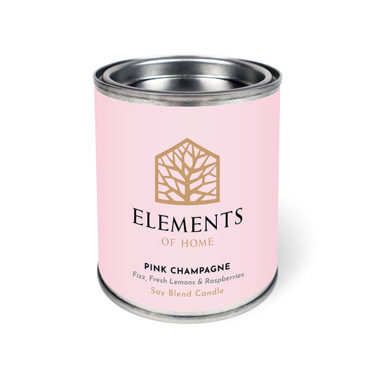 Pink Champagne Candle In A Tin
