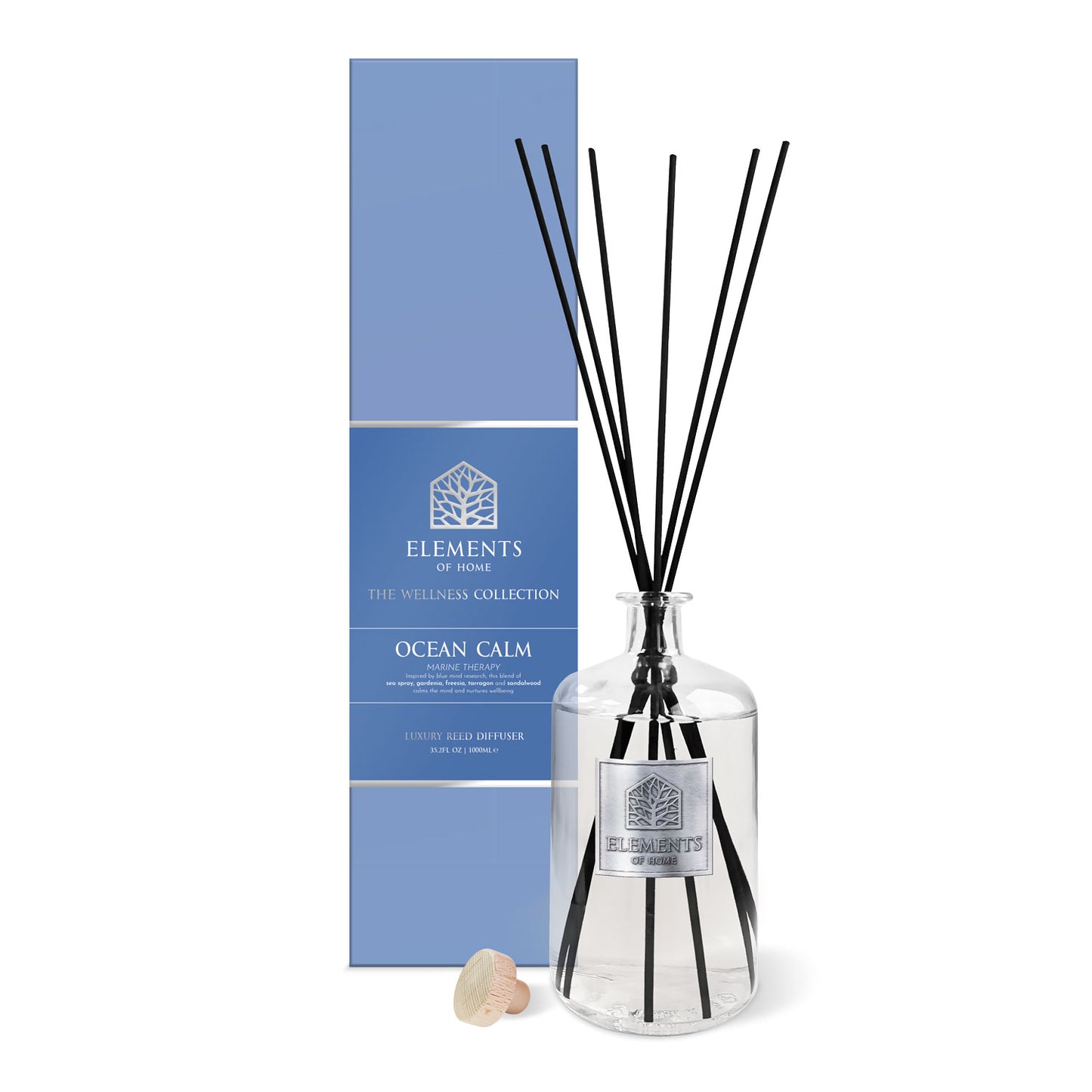 Ocean Calm 1000ml Wellness Reed Diffuser - Ocean Therapy