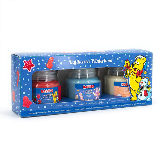 3 Set Winterland 3 x 85g  Scented Candle Haribo