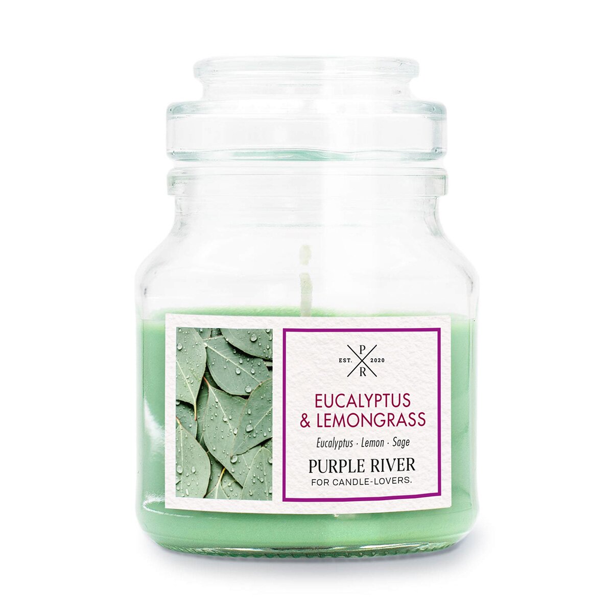 Eucalyptus & Lemongrass - 113g Purple River Scented Candle