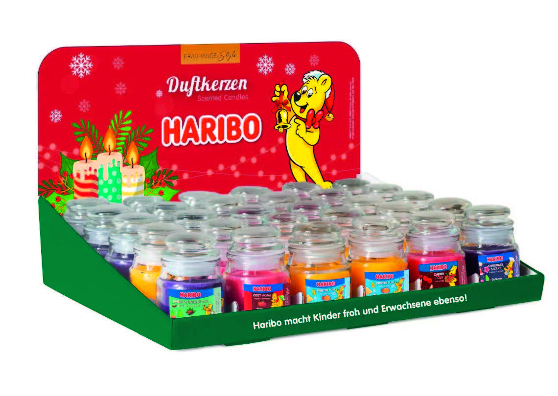 Counter Display Winter 30 x 85g Scented Candle Haribo