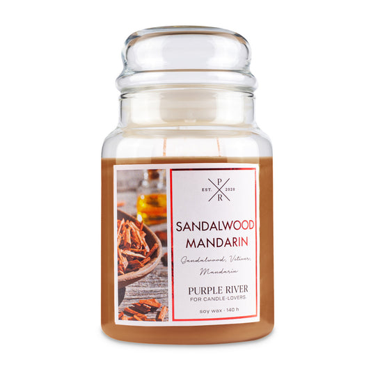 Mandarin & Sandalwood - 623g Purple River Scented Candle