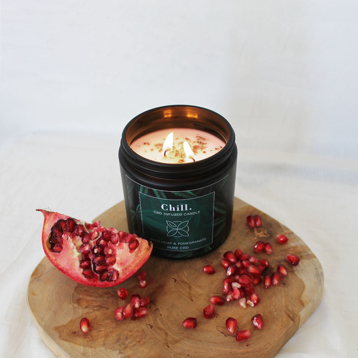 Chill - Wild Hemp & Pomegranate 350g CBD Scented Candle