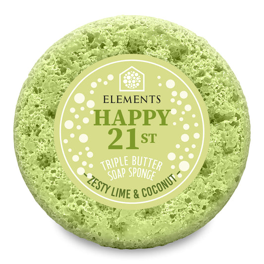 Happy 21st - Zesty Lime & Coconut Soap Sponge