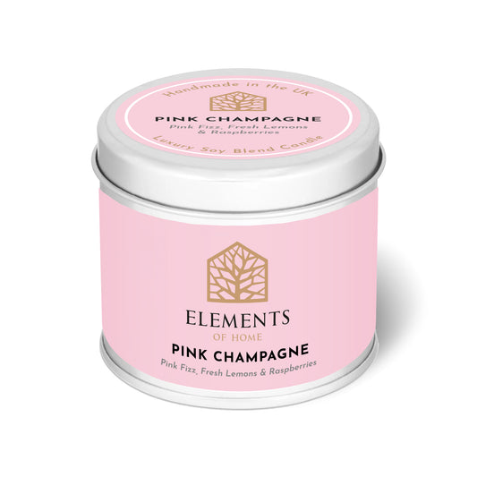 Pink Champagne Candle In A Tin 180g