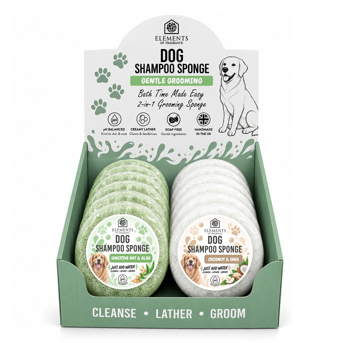 Gentle Grooming - Dog Shampoo Sponge CDU
