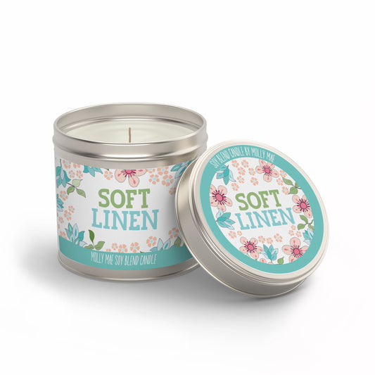 Soft Linen Candle In A Tin 180g Molly Mae