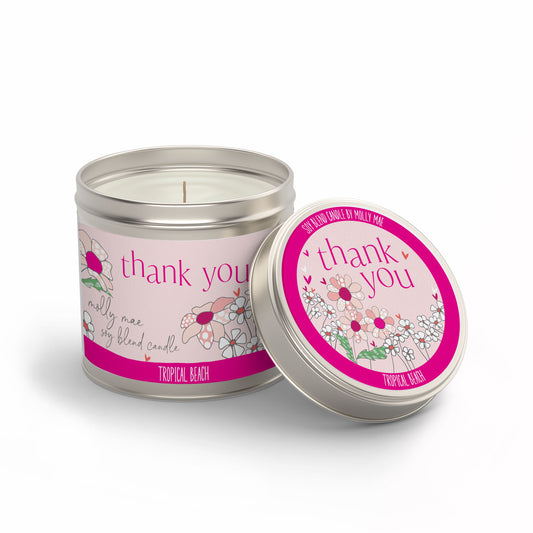 Thank You - Tropical Beach Candle In A Tin 180g Molly Mae
