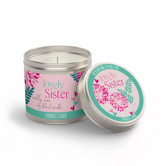Lovely Sister - Lemongrass & Ginger Candle In A Tin 180g Molly Mae