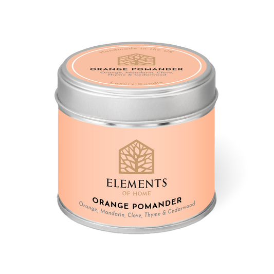 Orange Pomander Candle In A Tin